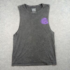 Liquid Death Shirt Mens XL Gray Skull Wolf Graphic Sleeveless Tank Top